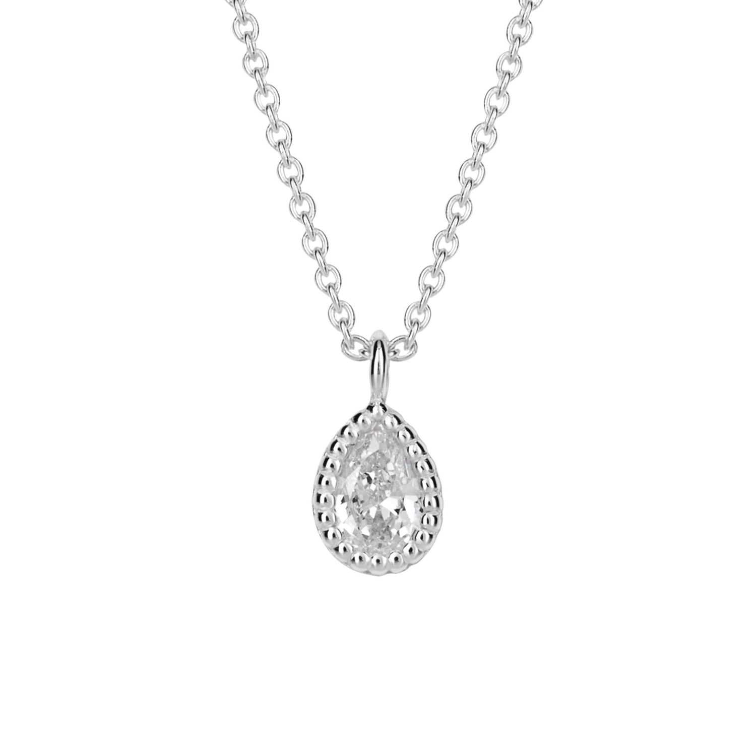 Beginnings Teardrop Necklace with Cubic Zirconia-0