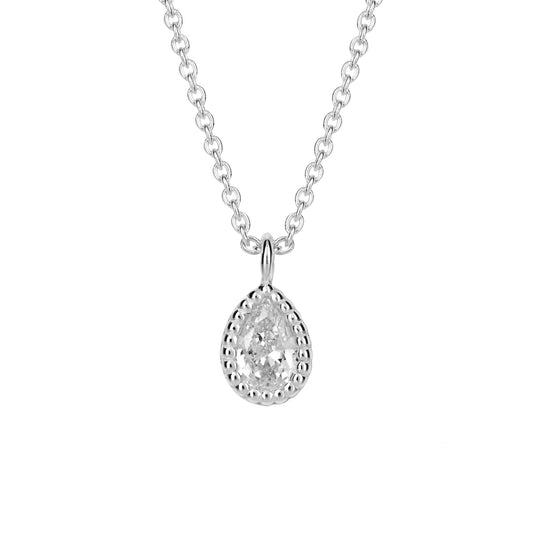 Beginnings Teardrop Necklace with Cubic Zirconia-0