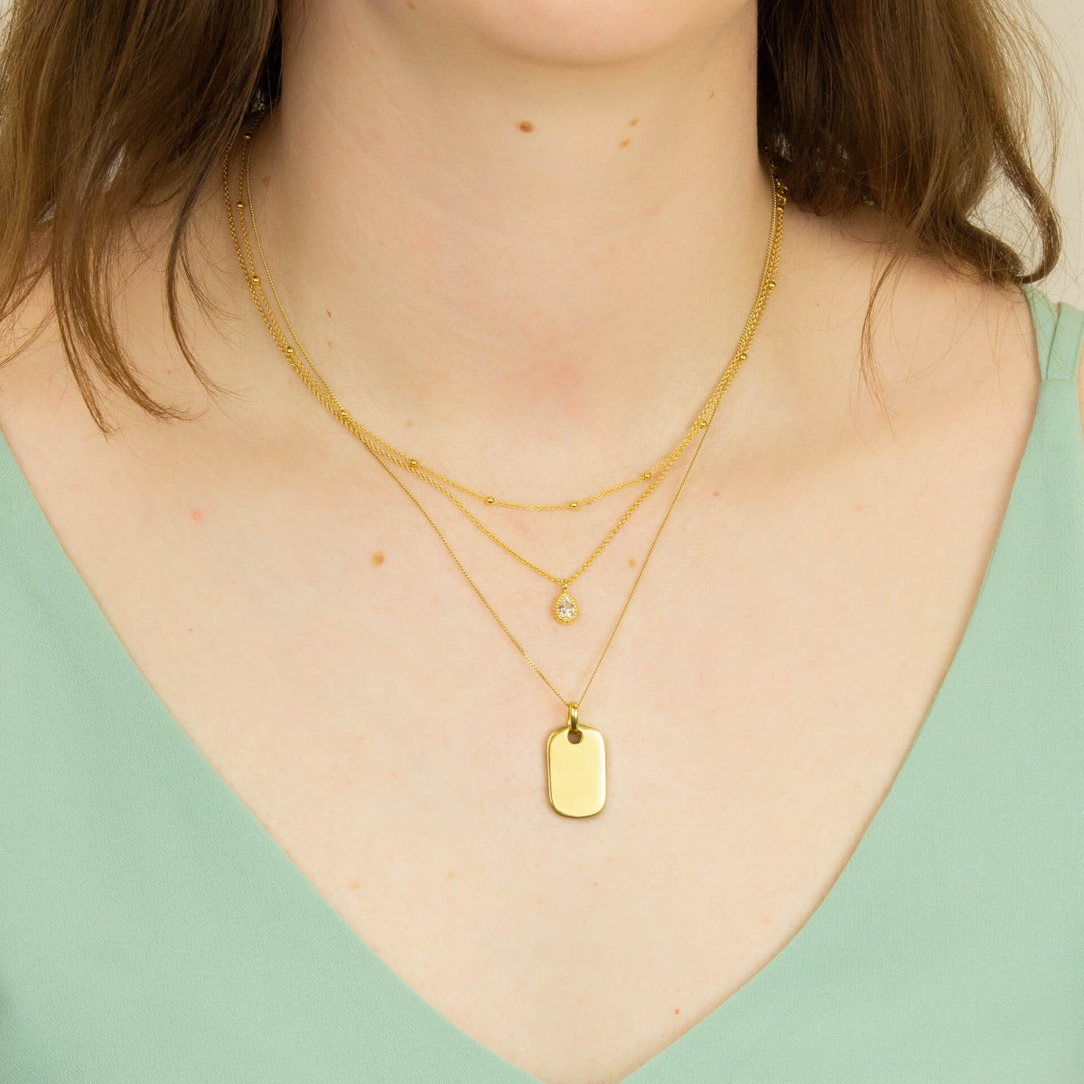 Beginnings Teardrop Necklace with Cubic Zirconia-2
