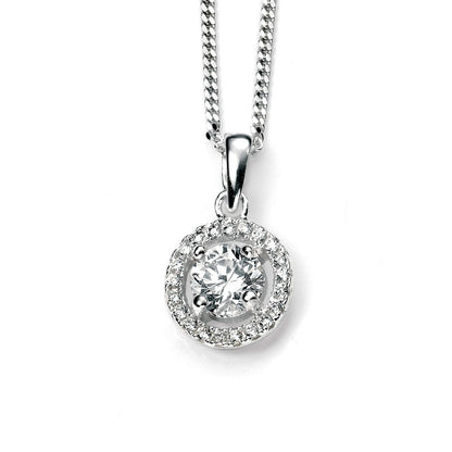 Beginnings pavé-set cluster pendant in sterling silver with cubic zirconia.