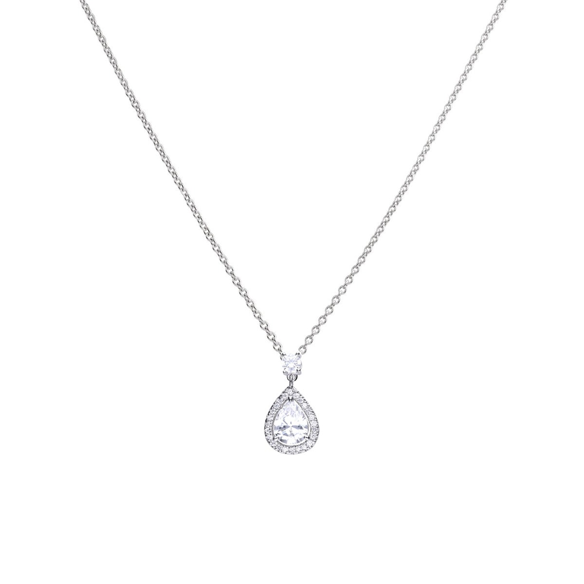 Diamonfire Teardrop Shaped Zirconia Drop Pendant-0