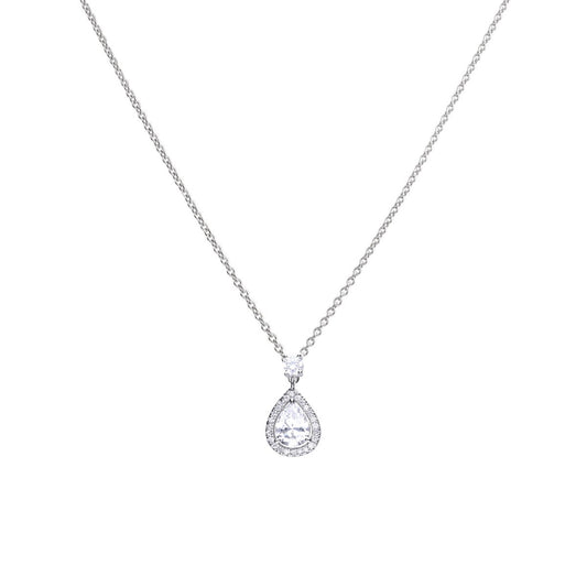 Diamonfire Teardrop Shaped Zirconia Drop Pendant-0