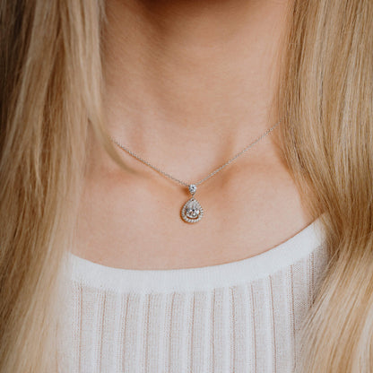 Diamonfire Teardrop Shaped Zirconia Drop Pendant-1